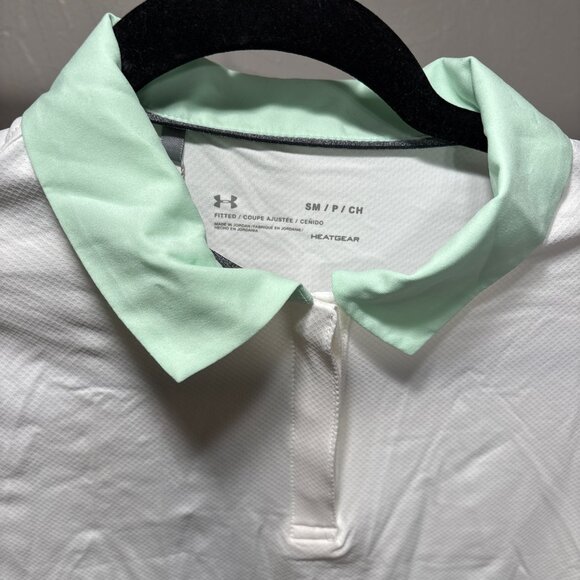 NWT Under Armour White HeatGear Golf Polo with Mint Collar – Women’s S - Picture 3 of 6
